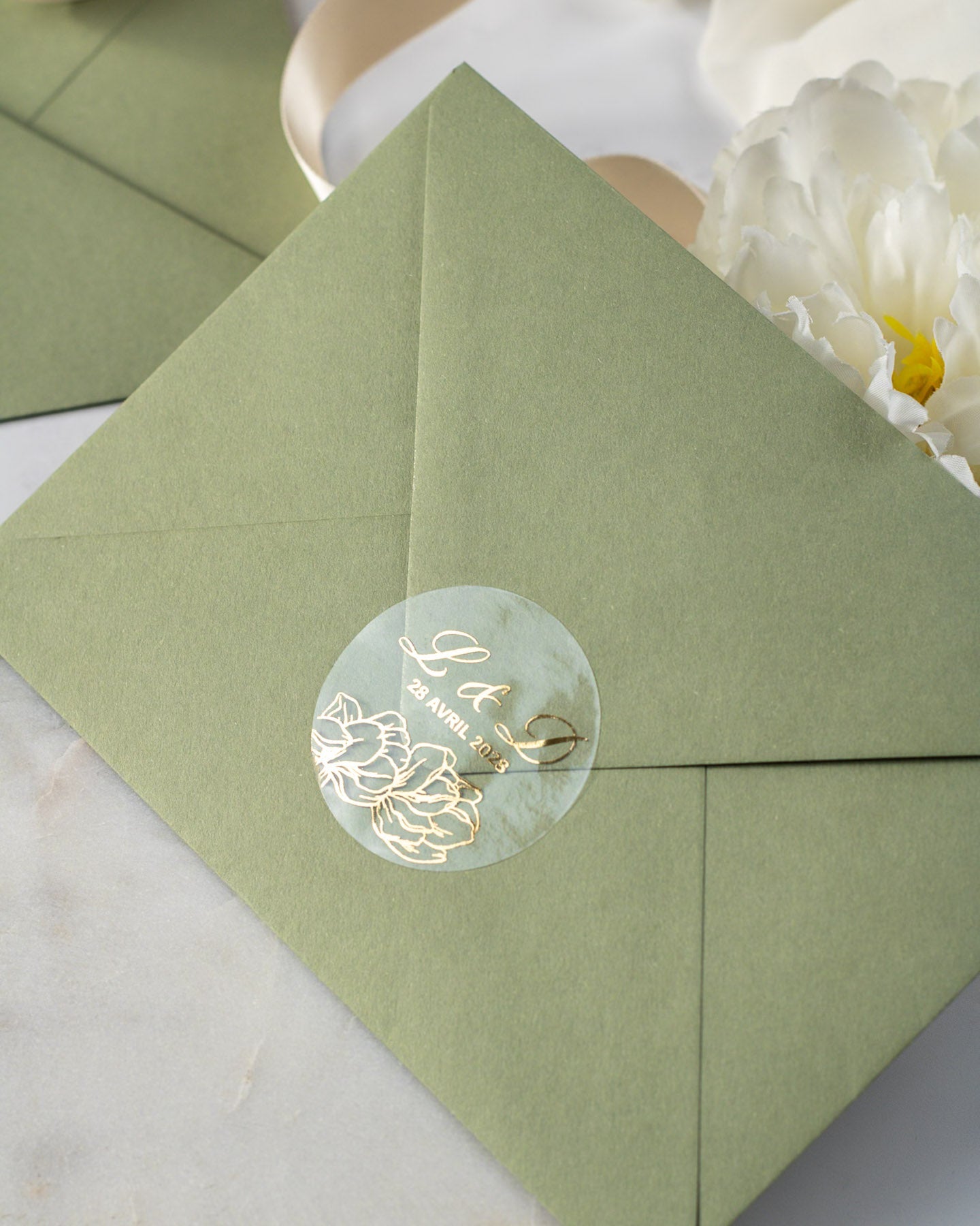 Oriane - Sticker (lot de 15) - Stickers étiquettes - 4 cm - Lot de 15 - Luxe Carterie Studio
