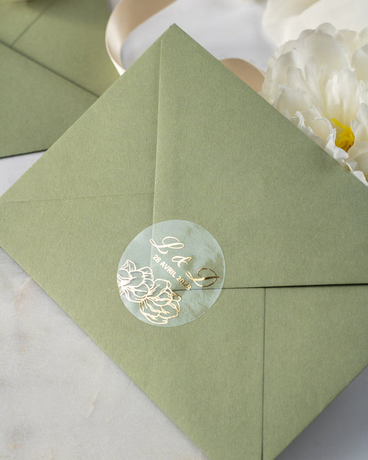 Oriane - Sticker (lot de 15) - Stickers étiquettes - 4 cm - Lot de 15 - Luxe Carterie Studio