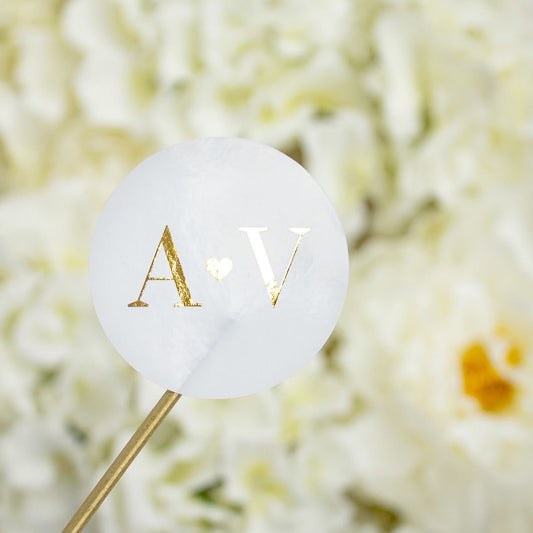 "Paméla - Sticker" - Faire-part de mariage chic, élégant et romantique avec dorure or - Wedding stationery - Création Luxe Carterie Studio
