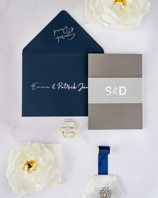 "Penny" - Faire-part de mariage moderne, chic et élégant avec dorure or – Wedding stationery - Création Luxe Carterie Studio