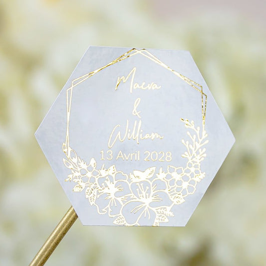 "Prisca - Sticker" - Faire-part de mariage chic, élégant et romantique avec dorure or - Wedding stationery - Création Luxe Carterie Studio