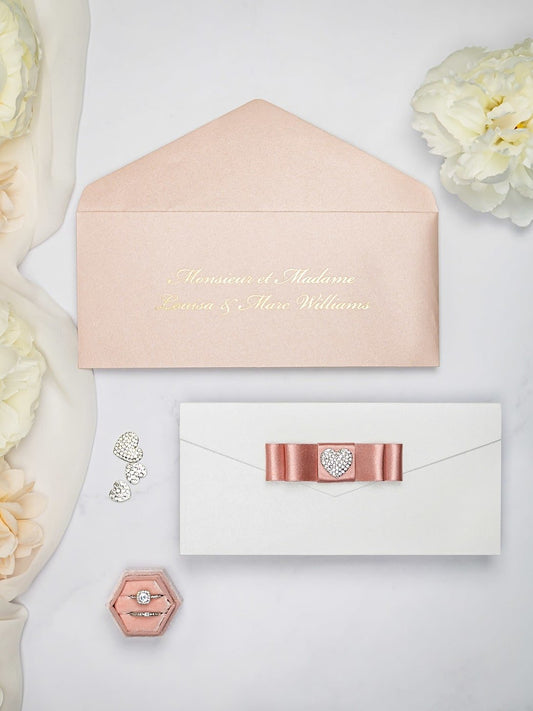 "Rachel" - Faire-part de mariage chic, élégant et romantique avec dorure or - Wedding stationery - Création Luxe Carterie Studio