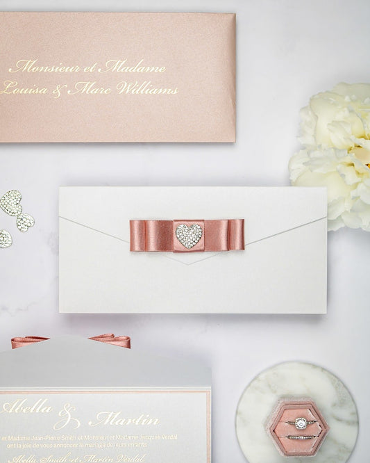 "Rachel" - Faire-part de mariage chic, élégant et romantique avec dorure or - Wedding stationery - Création Luxe Carterie Studio