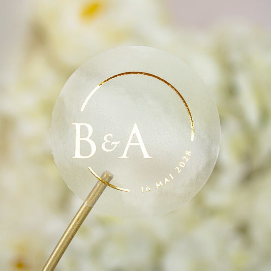 "Rita - Sticker" - Faire-part de mariage chic, élégant et romantique avec dorure or - Wedding stationery - Création Luxe Carterie Studio