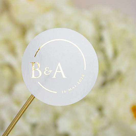 "Rita - Sticker" - Faire-part de mariage chic, élégant et romantique avec dorure or - Wedding stationery - Création Luxe Carterie Studio