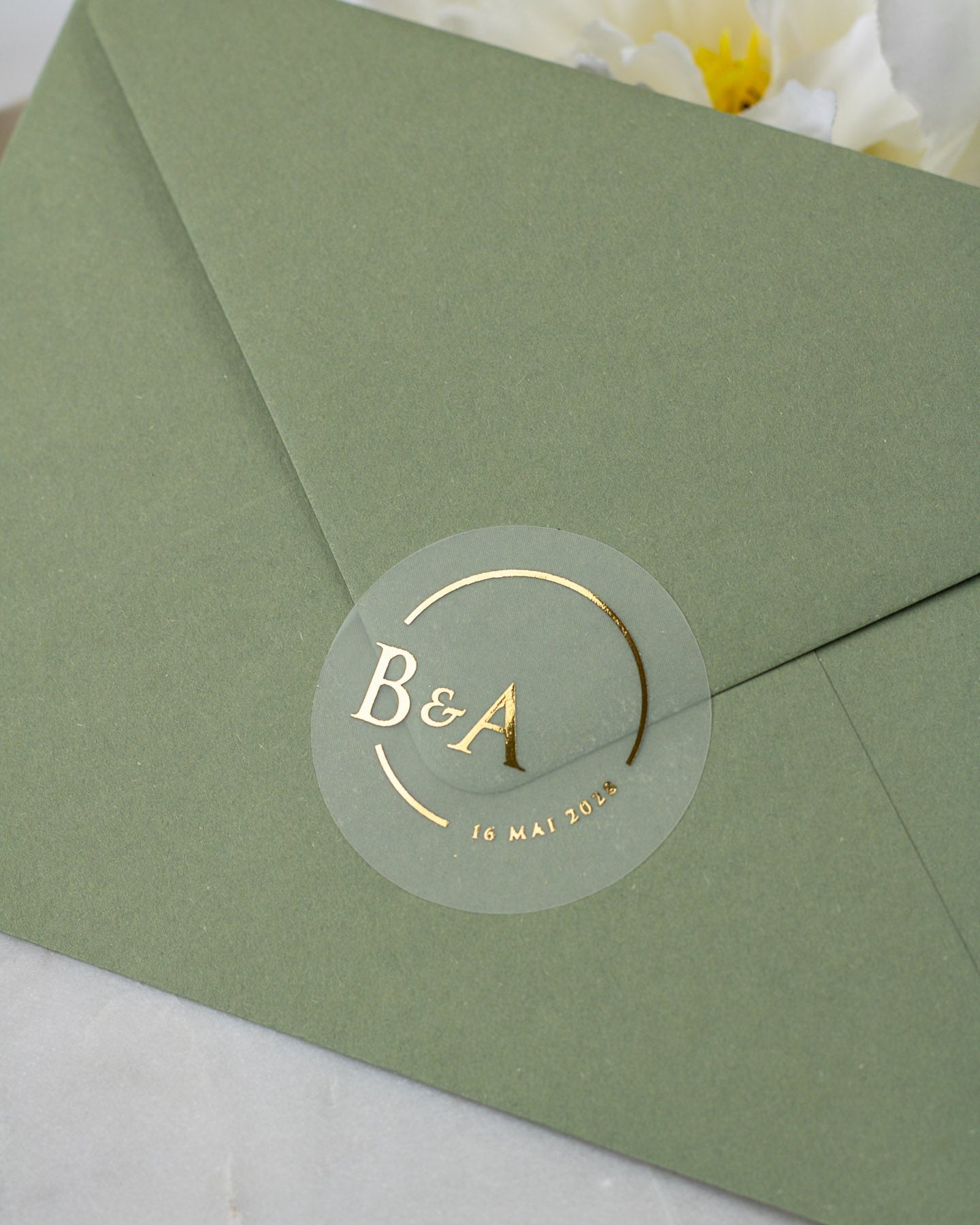 Rita - Sticker (lot de 15) - Stickers étiquettes - 4 cm - Lot de 15 - Luxe Carterie Studio