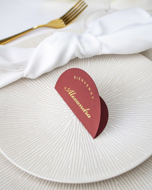 "Roma - Marque-place" – Marque-place chic, élégant et romantique avec dorure or pour réception de mariage – Papeterie de mariage - Wedding stationery - Création Luxe Carterie Studio