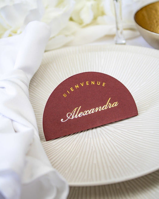 "Roma - Marque-place" – Marque-place chic, élégant et romantique avec dorure or pour réception de mariage – Papeterie de mariage - Wedding stationery - Création Luxe Carterie Studio