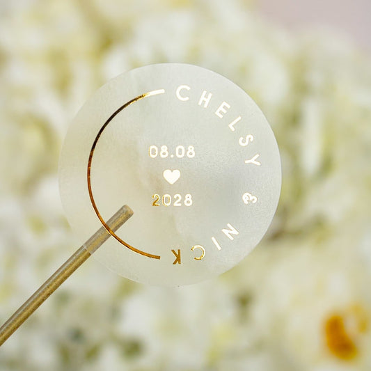 "Rosa - Sticker" - Faire-part de mariage chic, élégant et romantique avec dorure or - Wedding stationery - Création Luxe Carterie Studio