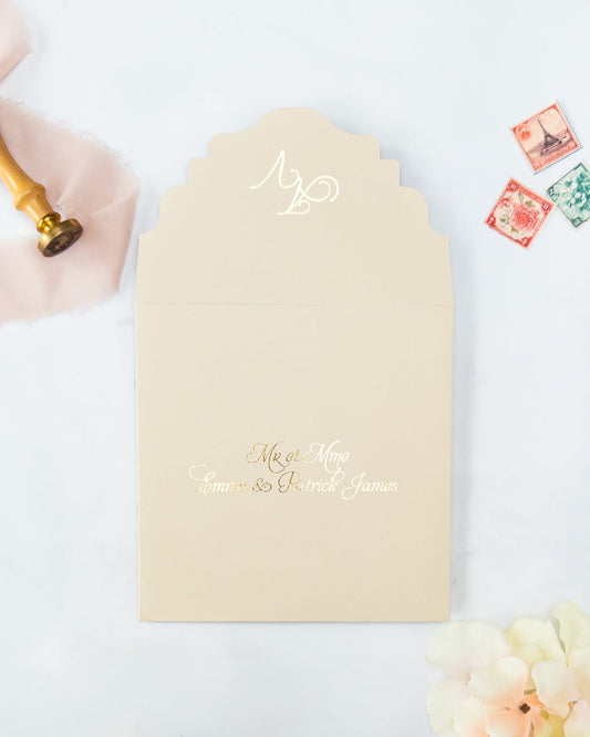 ROSEE - Enveloppe épaisse avec doublure fleurie - Enveloppe - 12 cm x 16.5 cm - Luxe Carterie Studio