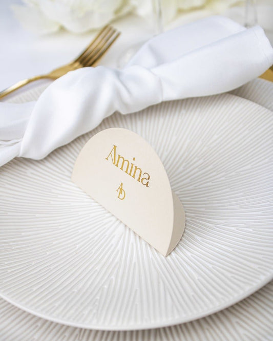 "Rossa - Marque-place" – Marque-place chic, élégant et romantique avec dorure or pour réception de mariage – Papeterie de mariage - Wedding stationery - Création Luxe Carterie Studio