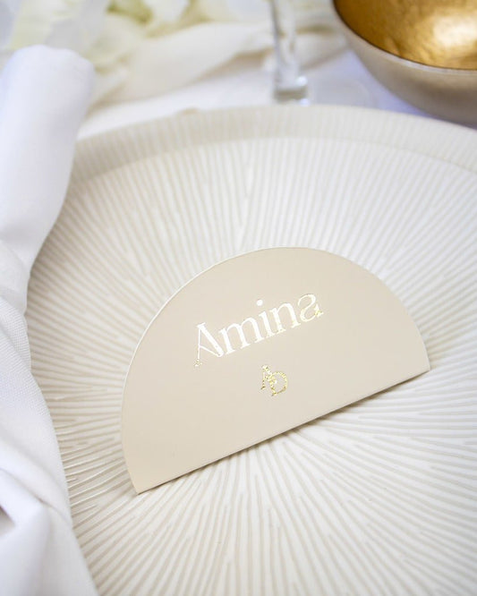 "Rossa - Marque-place" – Marque-place chic, élégant et romantique avec dorure or pour réception de mariage – Papeterie de mariage - Wedding stationery - Création Luxe Carterie Studio