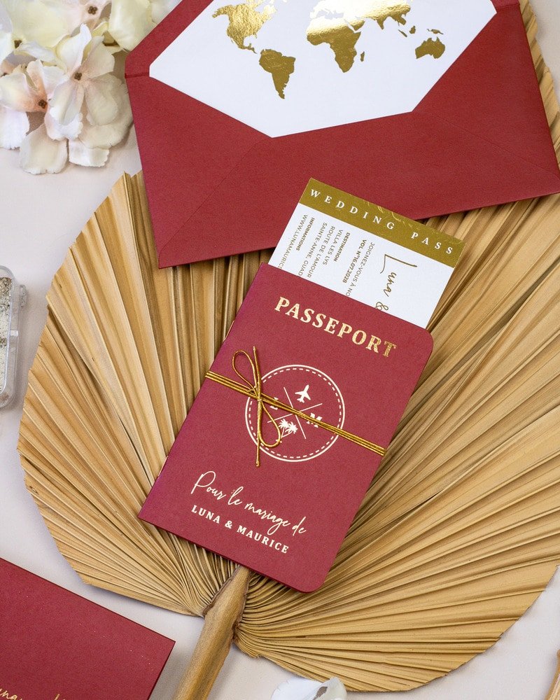 Ruby - Passeport - Echantillon - Faire - part - Luxe Carterie Studio