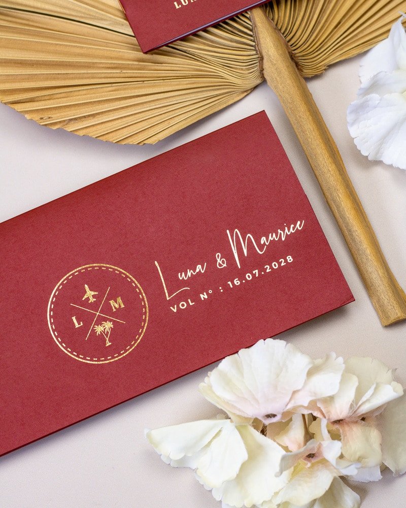Ruby - Passeport - Echantillon - Faire - part - Luxe Carterie Studio