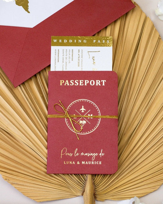 Ruby - Passeport - Echantillon - Faire - part - Luxe Carterie Studio