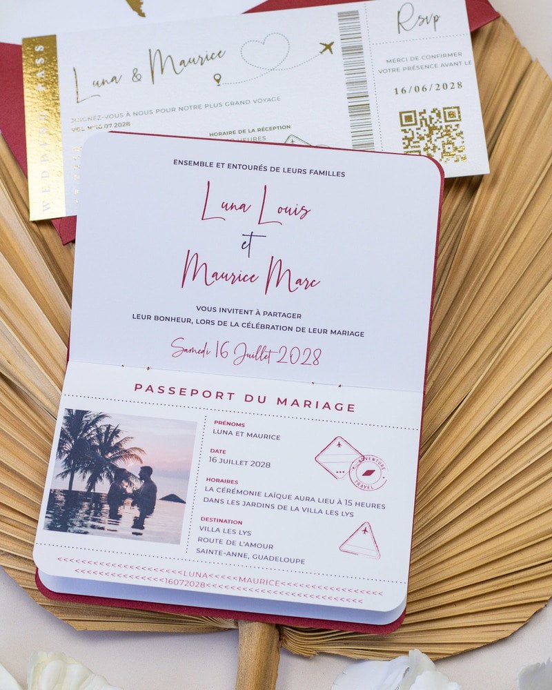 Ruby - Passeport - Echantillon - Faire - part - Luxe Carterie Studio