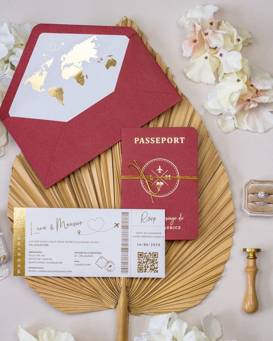 Ruby - Passeport - Echantillon - Faire - part - Luxe Carterie Studio