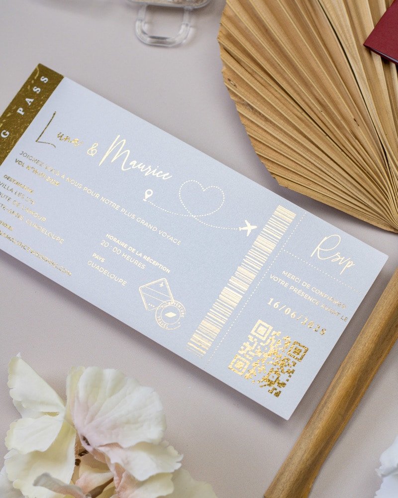 Ruby - Passeport - Echantillon - Faire - part - Luxe Carterie Studio