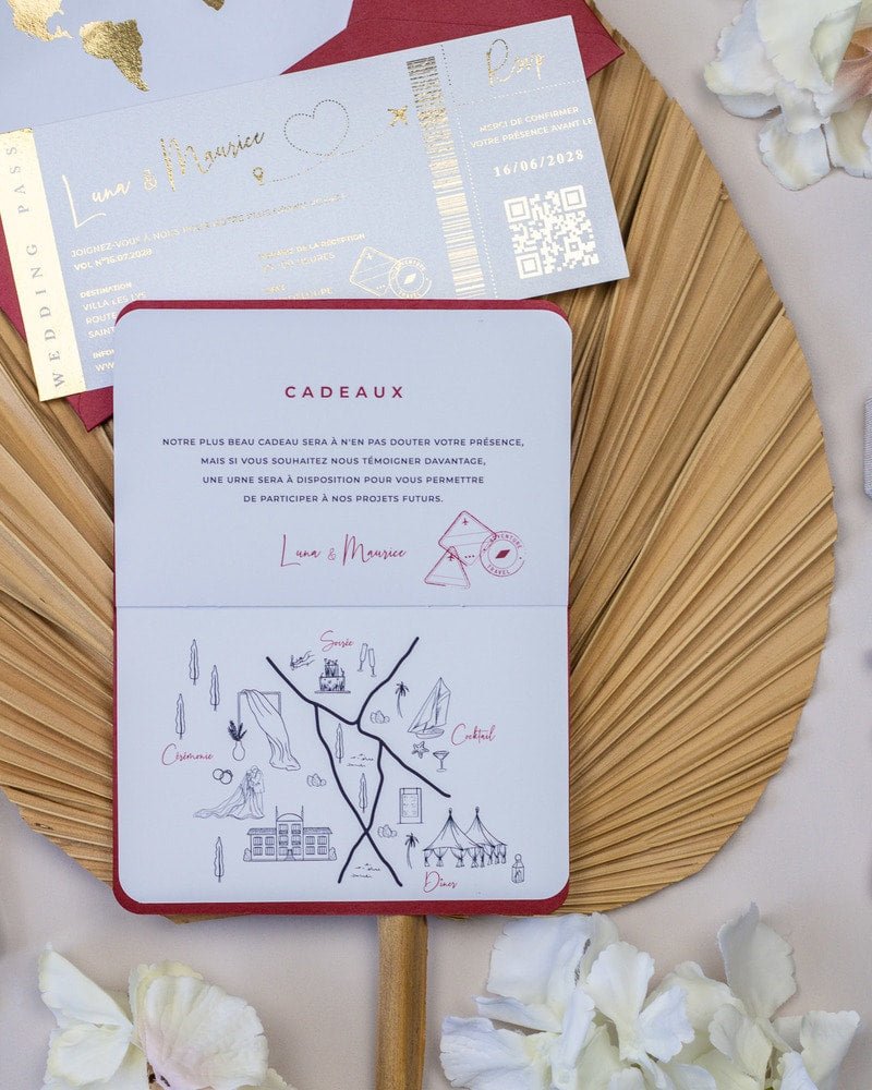 Ruby - Passeport - Echantillon - Faire - part - Luxe Carterie Studio