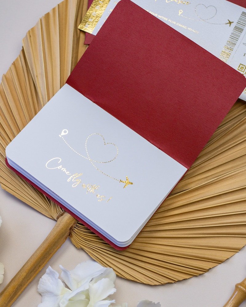 Ruby - Passeport - Echantillon - Faire - part - Luxe Carterie Studio
