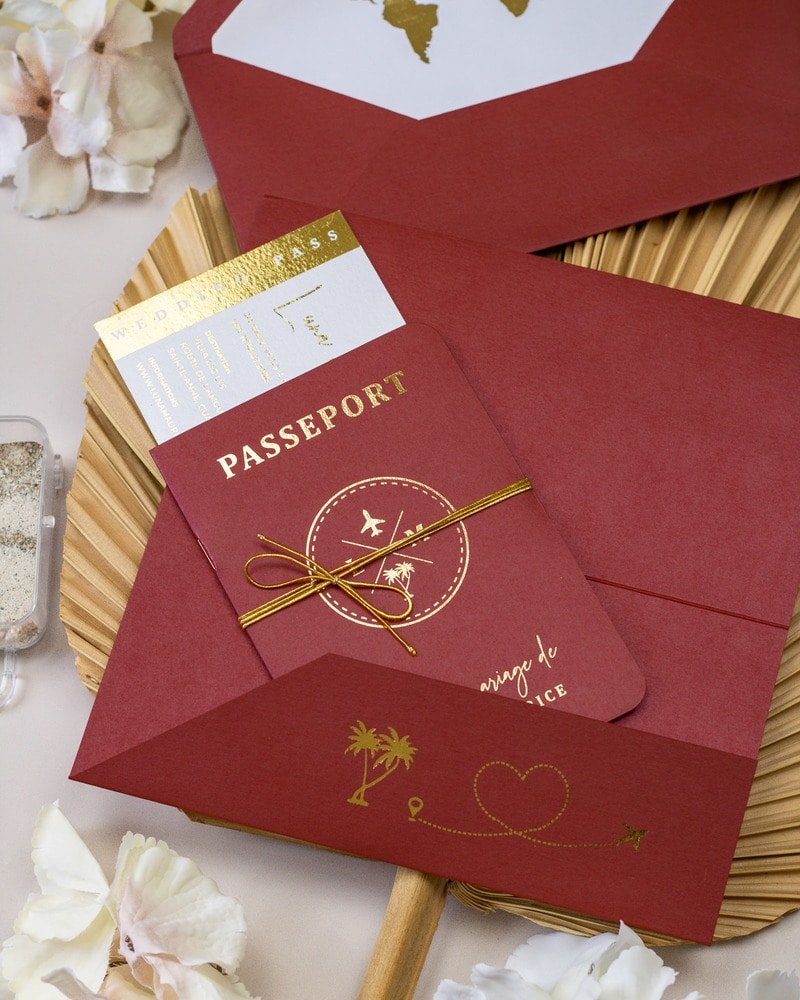 Ruby - Passeport - Echantillon - Faire - part - Luxe Carterie Studio