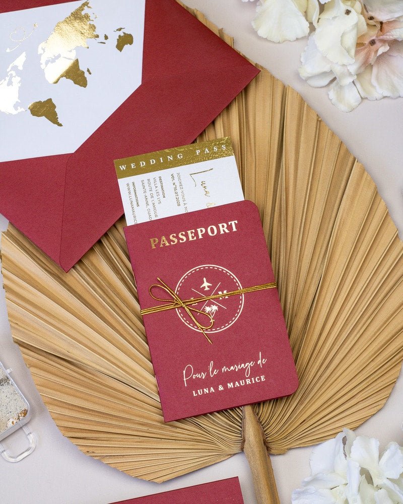 Ruby - Passeport - Echantillon - Faire - part - Luxe Carterie Studio