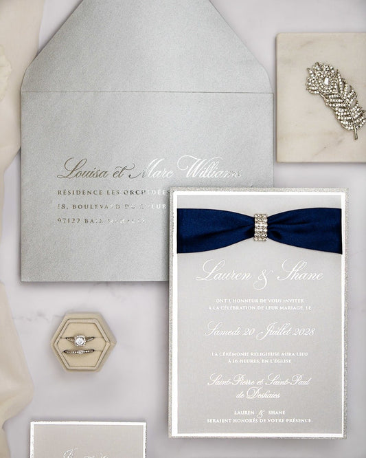 "Salma" - Faire-part de mariage chic, élégant et romantique avec dorure or - Wedding stationery - Création Luxe Carterie Studio