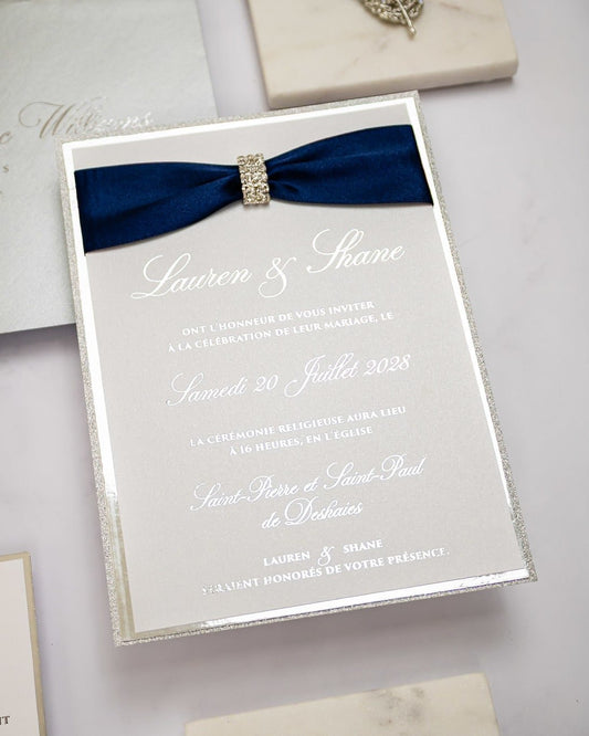 "Salma" - Faire-part de mariage chic, élégant et romantique avec dorure or - Wedding stationery - Création Luxe Carterie Studio