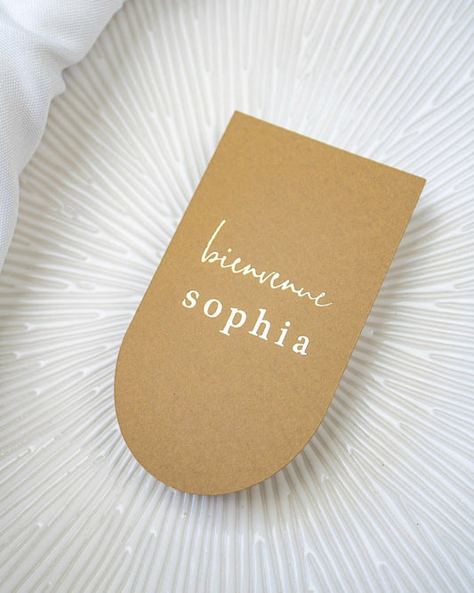 "Sama - Marque-place" – Marque-place chic, élégant et romantique avec dorure or pour réception de mariage – Papeterie de mariage - Wedding stationery - Création Luxe Carterie Studio