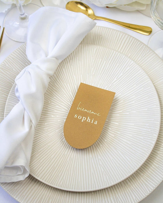 "Sama - Marque-place" – Marque-place chic, élégant et romantique avec dorure or pour réception de mariage – Papeterie de mariage - Wedding stationery - Création Luxe Carterie Studio