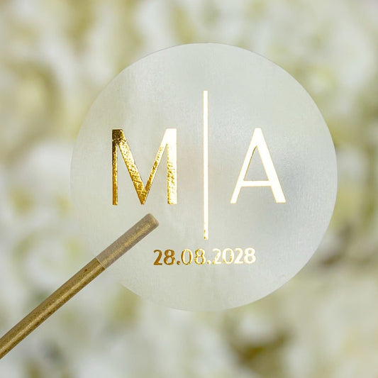 "Samona - Sticker" - Faire-part de mariage chic, élégant et romantique avec dorure or - Wedding stationery - Création Luxe Carterie Studio
