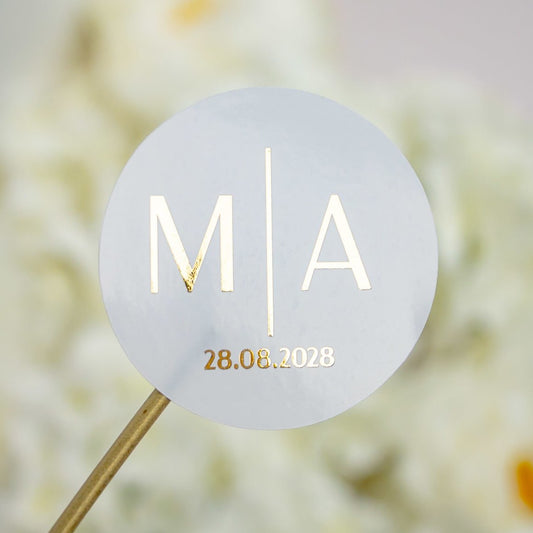 "Samona - Sticker" - Faire-part de mariage chic, élégant et romantique avec dorure or - Wedding stationery - Création Luxe Carterie Studio
