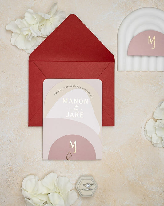 "Saphir" - Faire-part de mariage moderne, chic et élégant avec dorure or – Wedding stationery - Création Luxe Carterie Studio