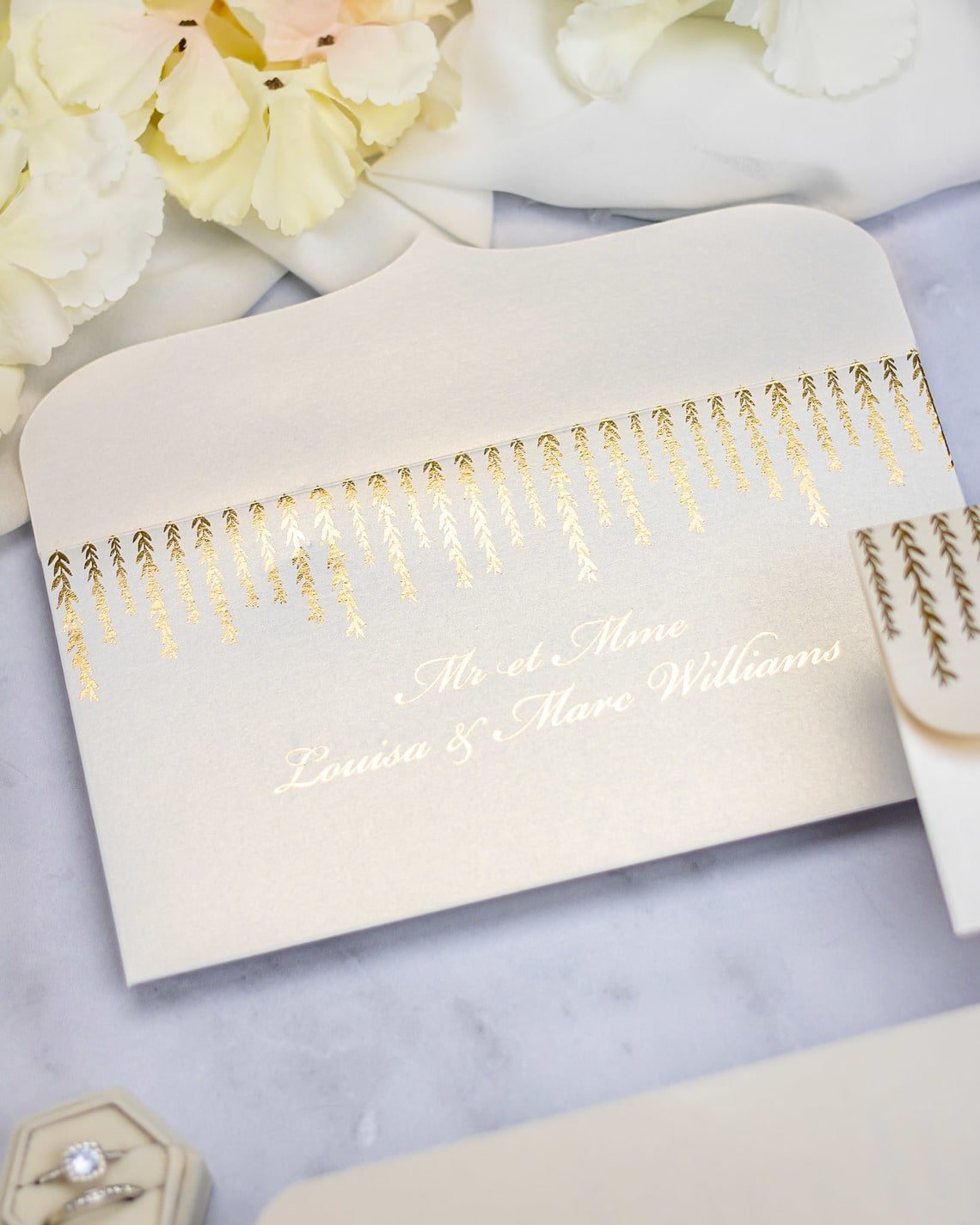 "Serena" - Faire-part de mariage chic, élégant et romantique avec dorure or - Wedding stationery - Création Luxe Carterie Studio