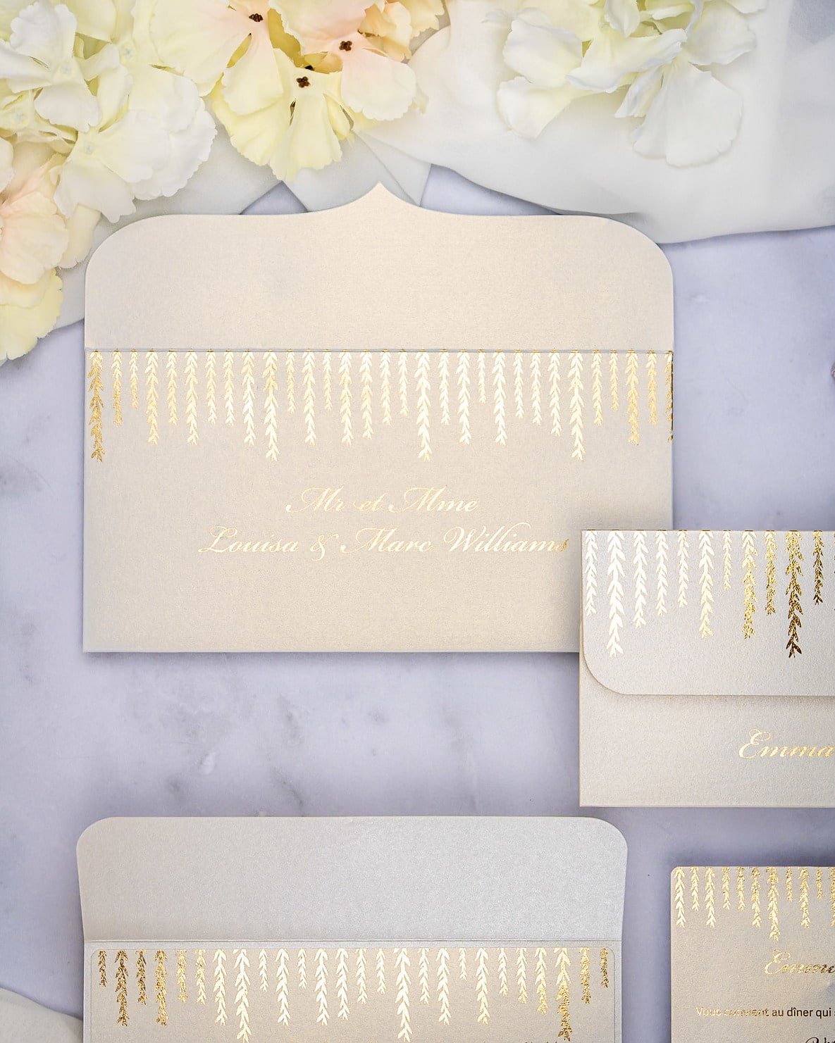 "Serena" - Faire-part de mariage chic, élégant et romantique avec dorure or - Wedding stationery - Création Luxe Carterie Studio