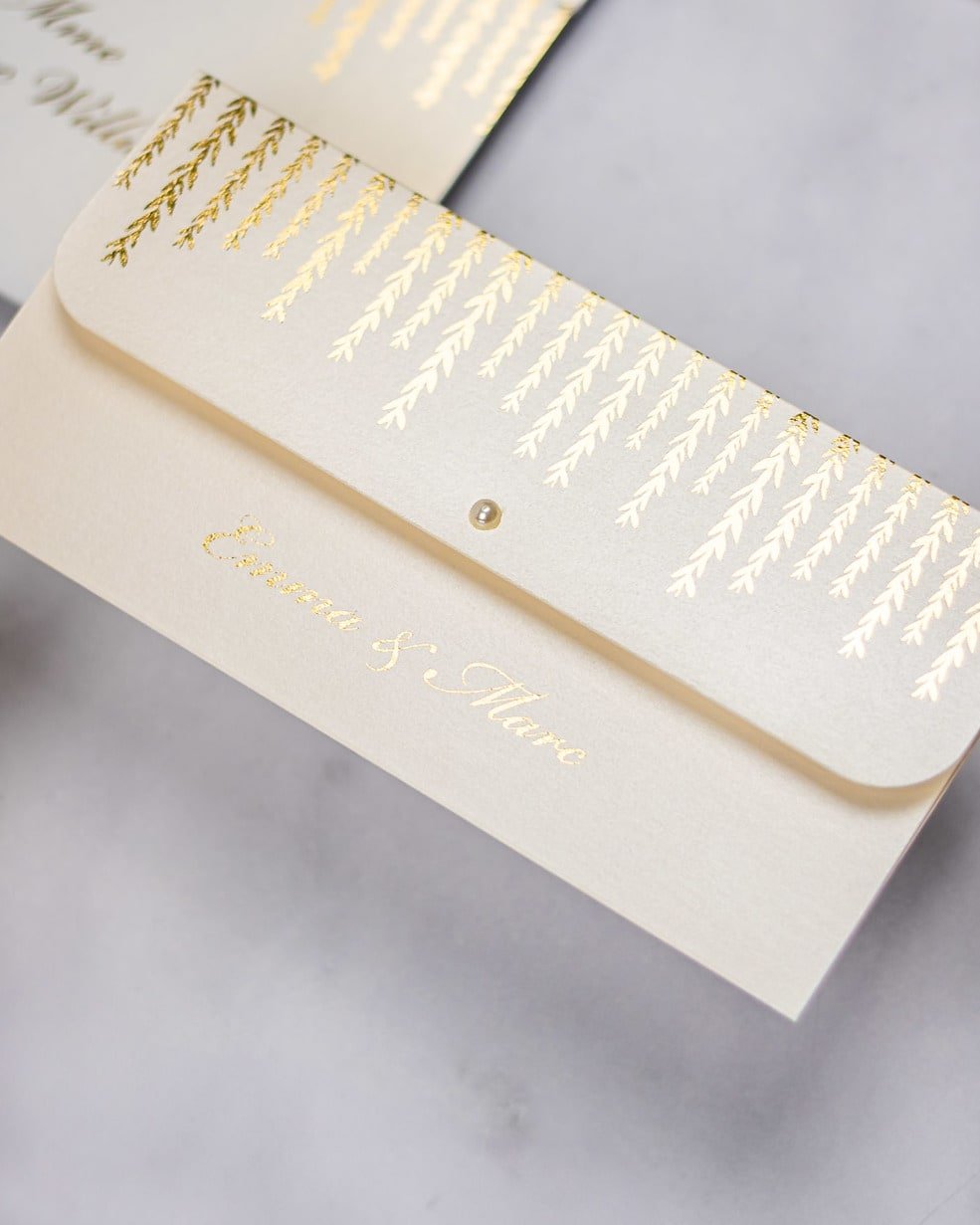 "Serena" - Faire-part de mariage chic, élégant et romantique avec dorure or - Wedding stationery - Création Luxe Carterie Studio