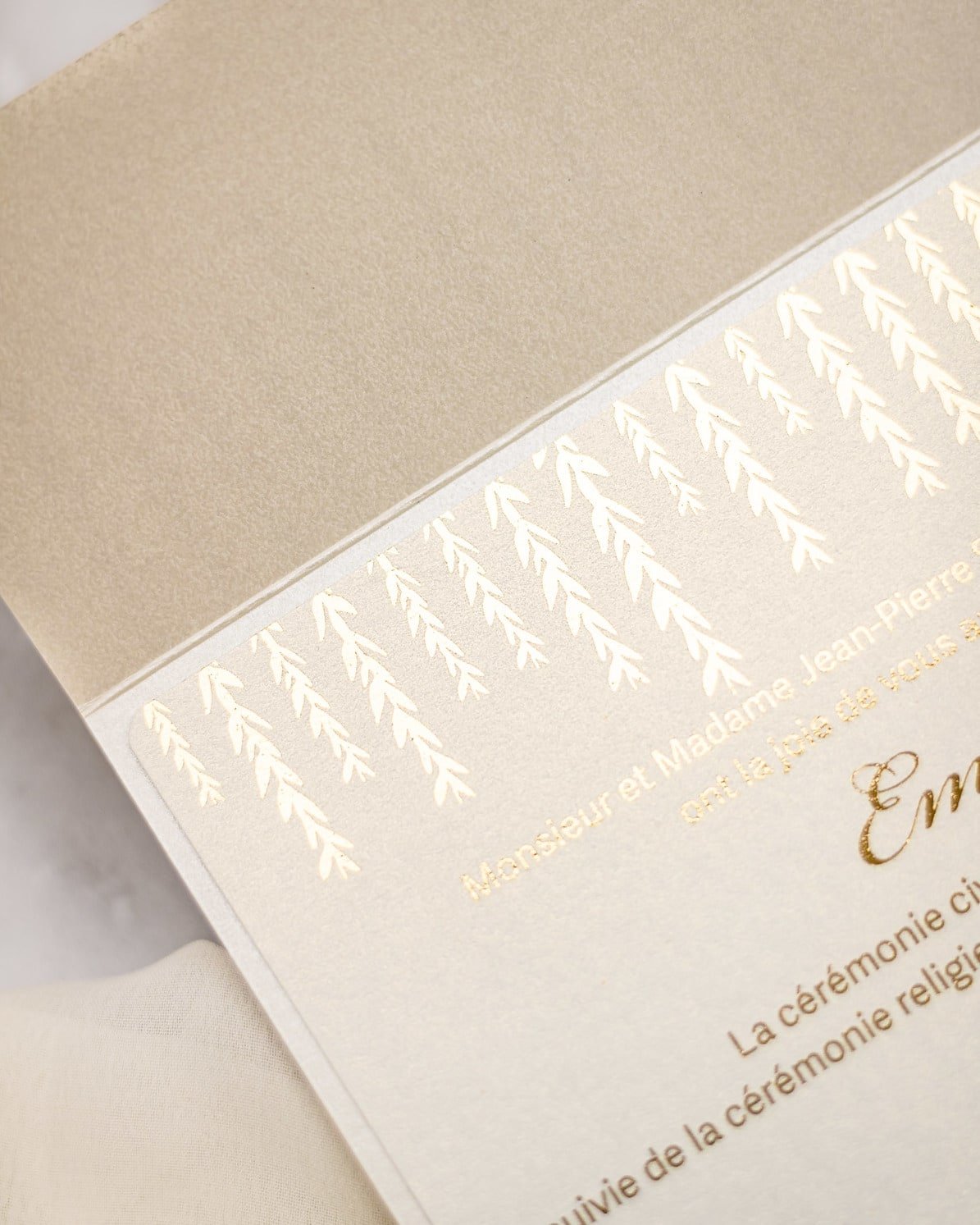 "Serena" - Faire-part de mariage chic, élégant et romantique avec dorure or - Wedding stationery - Création Luxe Carterie Studio