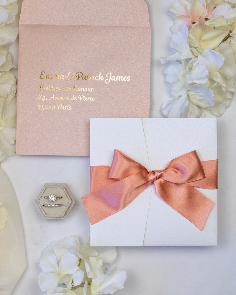 Shani - Faire - part - Faire - part Pochette + 2 cartons (Invitation / Informations / RSVP / Programme ou autre) - Sans enveloppe - Luxe Carterie Studio