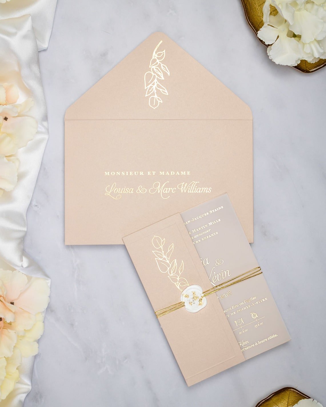 "Sienna" - Faire-part de mariage chic, élégant et romantique avec dorure or - Wedding stationery - Création Luxe Carterie Studio
