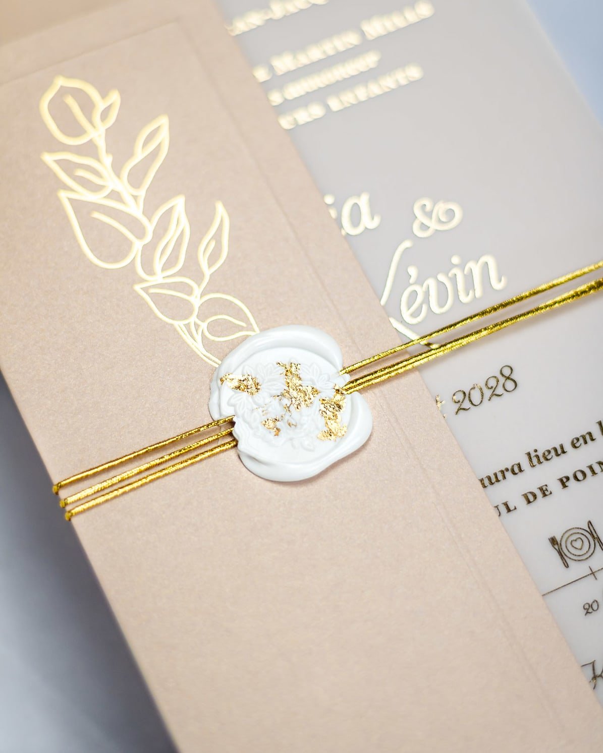 "Sienna" - Faire-part de mariage chic, élégant et romantique avec dorure or - Wedding stationery - Création Luxe Carterie Studio