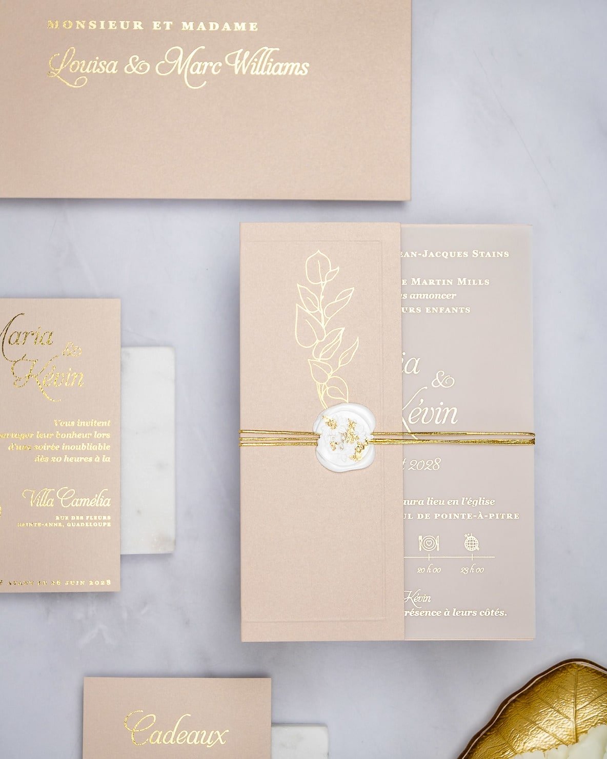 "Sienna" - Faire-part de mariage chic, élégant et romantique avec dorure or - Wedding stationery - Création Luxe Carterie Studio