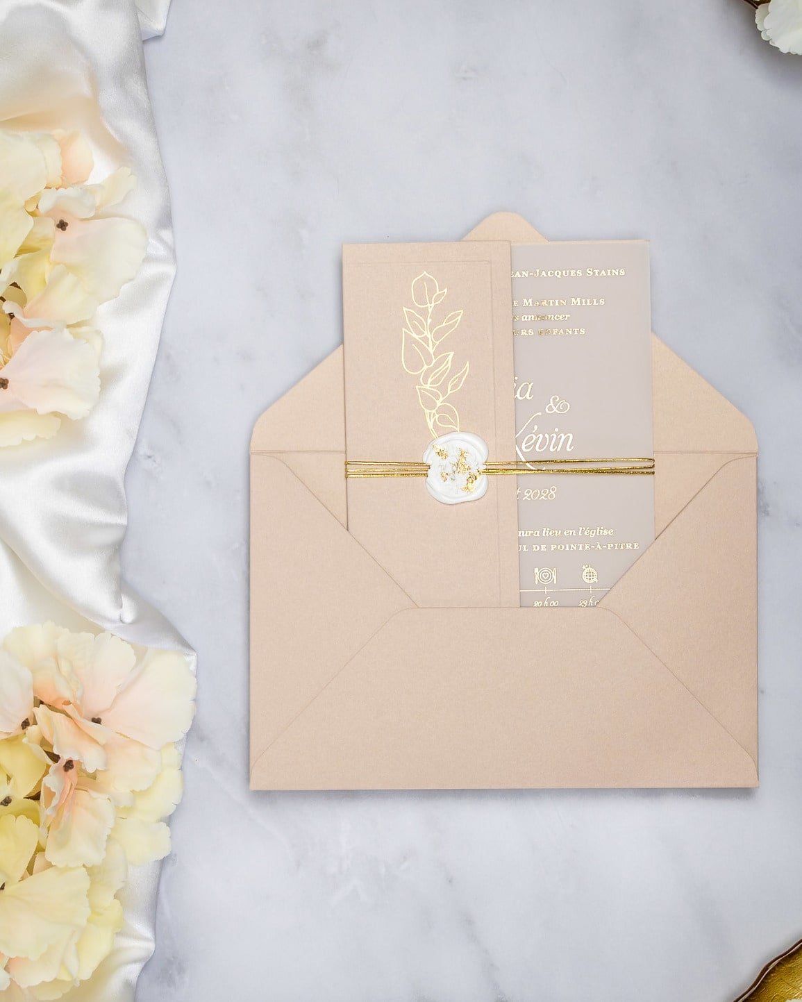 "Sienna" - Faire-part de mariage chic, élégant et romantique avec dorure or - Wedding stationery - Création Luxe Carterie Studio