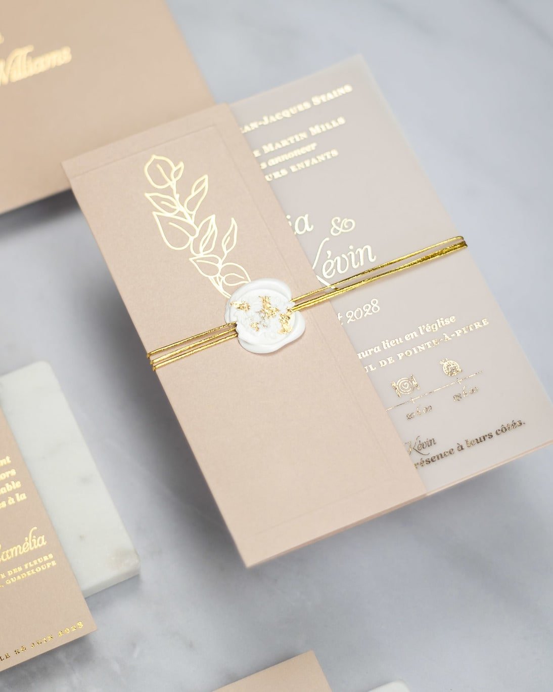 "Sienna" - Faire-part de mariage chic, élégant et romantique avec dorure or - Wedding stationery - Création Luxe Carterie Studio
