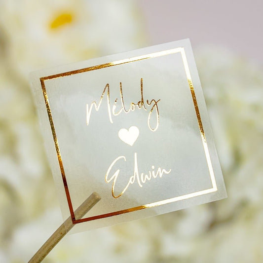 "Sonia - Sticker" - Faire-part de mariage chic, élégant et romantique avec dorure or - Wedding stationery - Création Luxe Carterie Studio