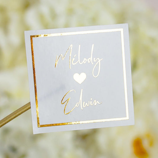 "Sonia - Sticker" - Faire-part de mariage chic, élégant et romantique avec dorure or - Wedding stationery - Création Luxe Carterie Studio