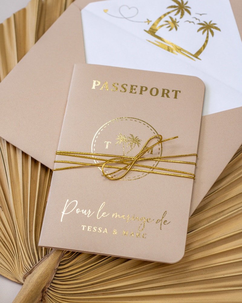 Sora - Passeport - Echantillon - Faire - part - Luxe Carterie Studio