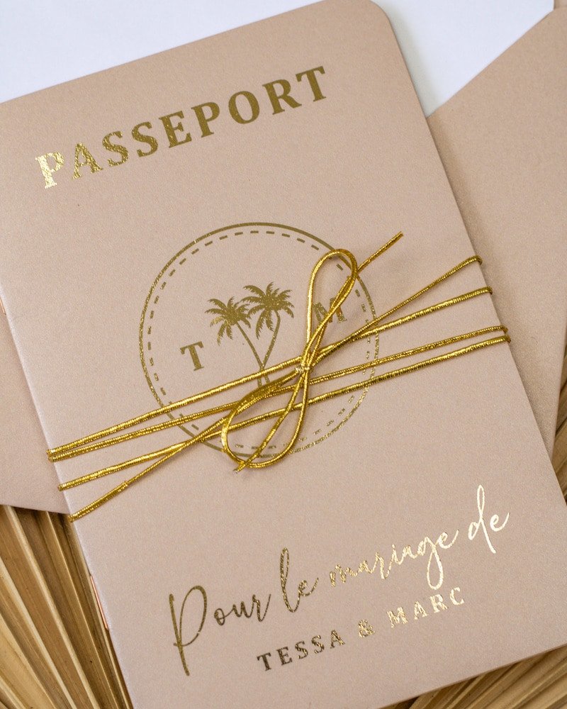 Sora - Passeport - Echantillon - Faire - part - Luxe Carterie Studio