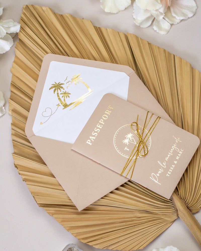 Sora - Passeport - Echantillon - Faire - part - Luxe Carterie Studio