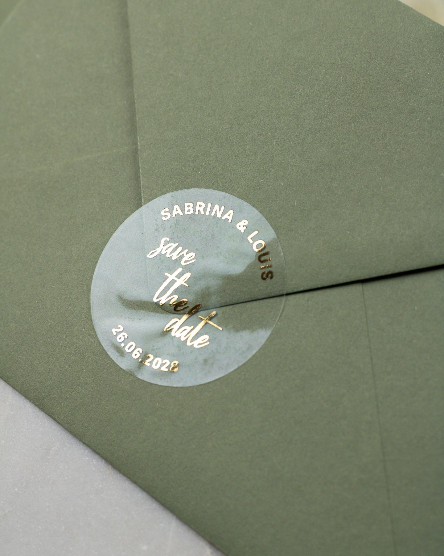 Sticker - "Save the date" (lot de 15) - Stickers étiquettes - 4 cm - Lot de 15 - Luxe Carterie Studio