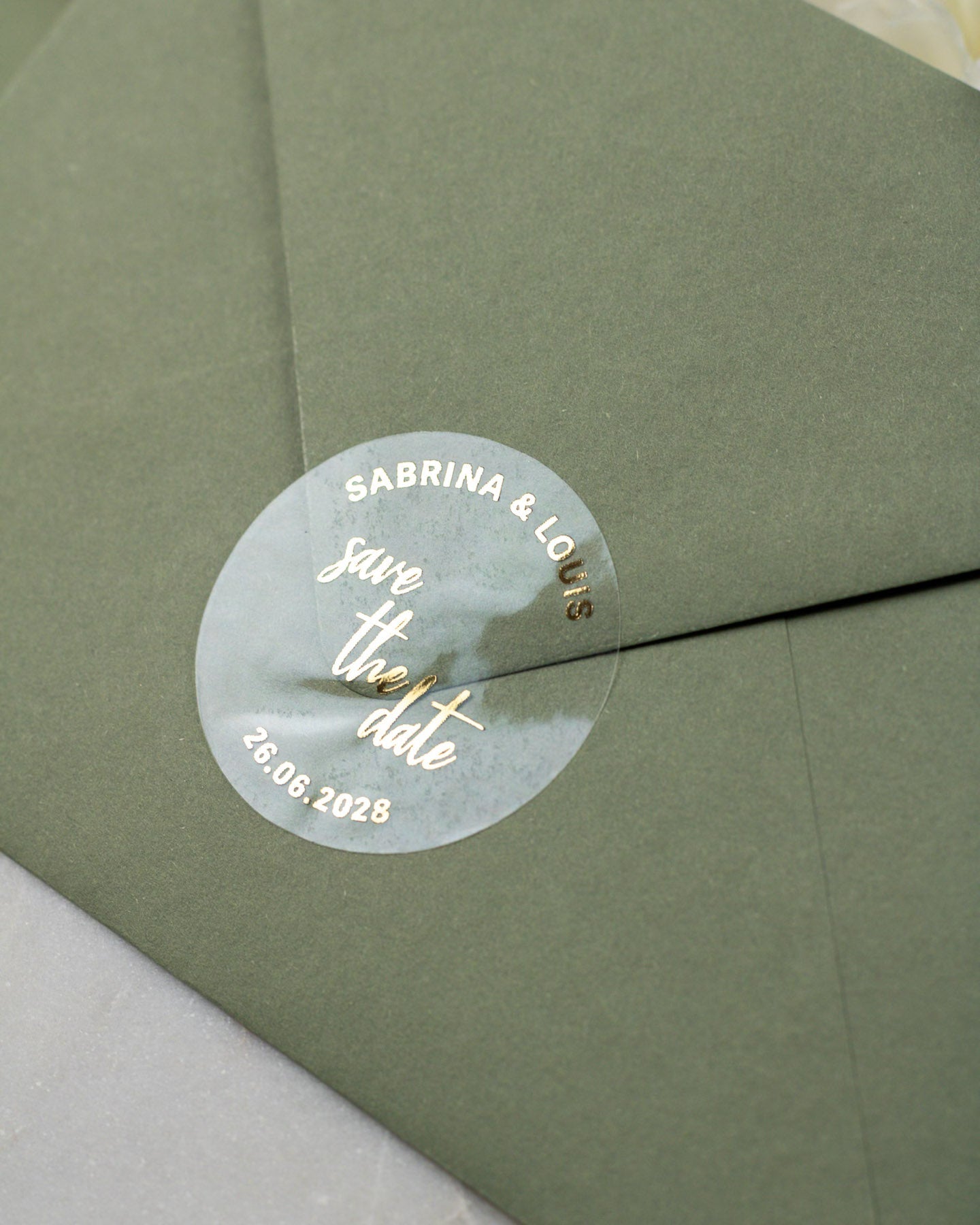Sticker - "Save the date" (lot de 15) - Stickers étiquettes - 4 cm - Lot de 15 - Luxe Carterie Studio